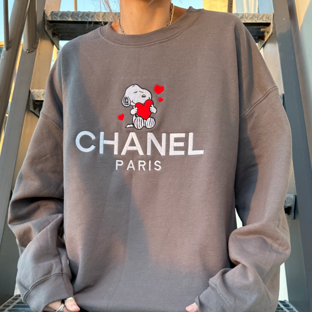 Loving Snoopy Chanel Embroidered Sweatshirt - BuyGiftForYou
