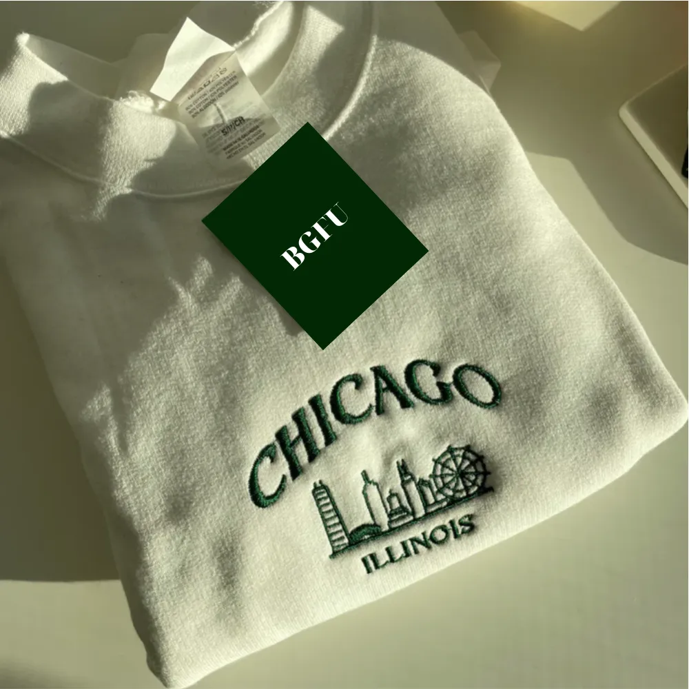 Chicago Illinois Embroidered Sweatshirt