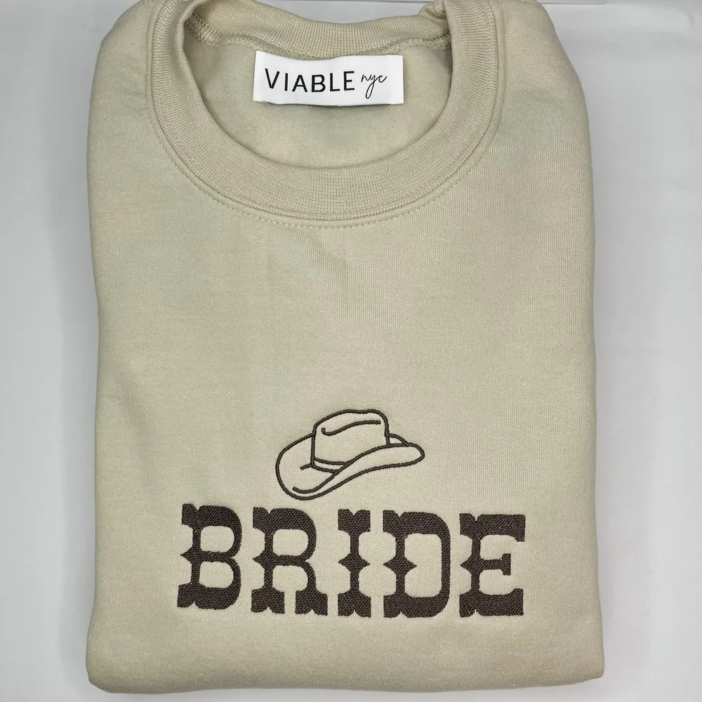 Country Western Bride Embroidered Sweatshirt
