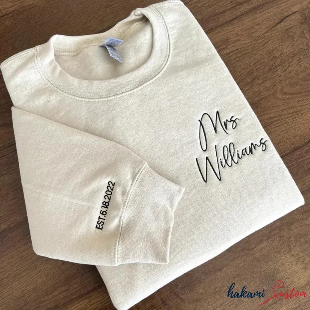 Custom Mrs. Embroidered Sweatshirt