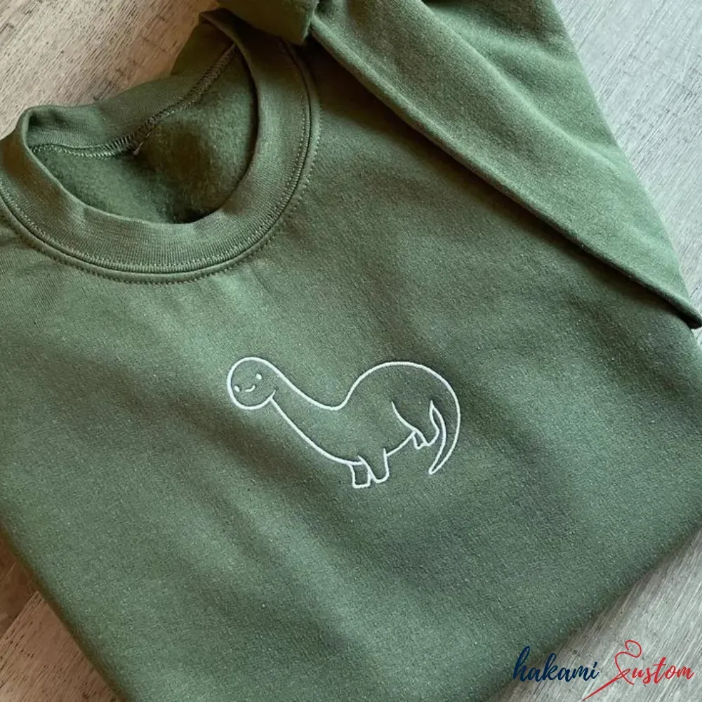 Cute Dinosaur Embroidered Sweatshirt