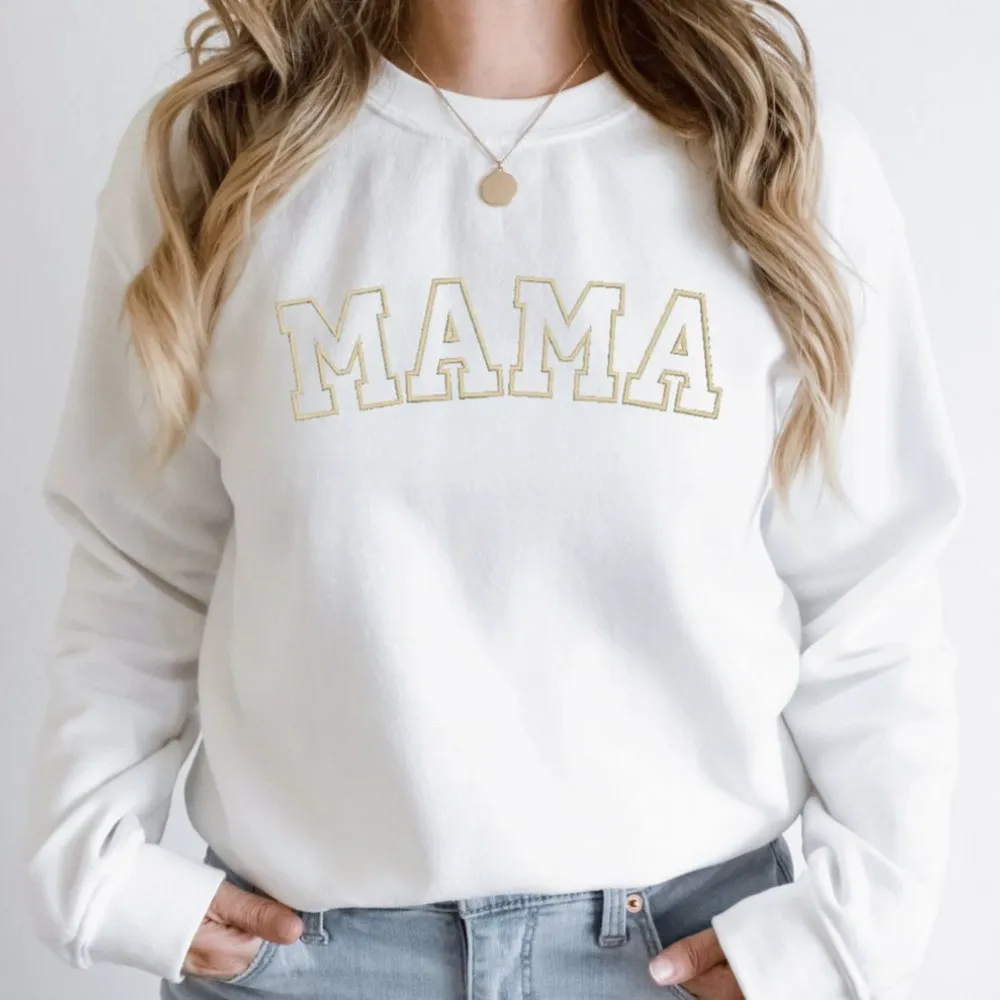 Embroidered Mama Crewneck Sweatshirt, Mothers Day Gift