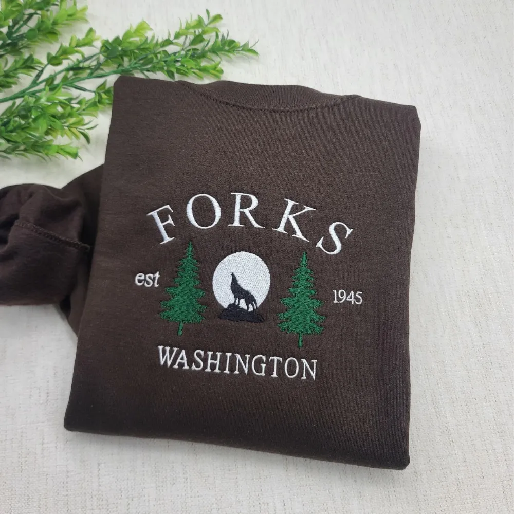 Forks Washington Embroidered Sweatshirt