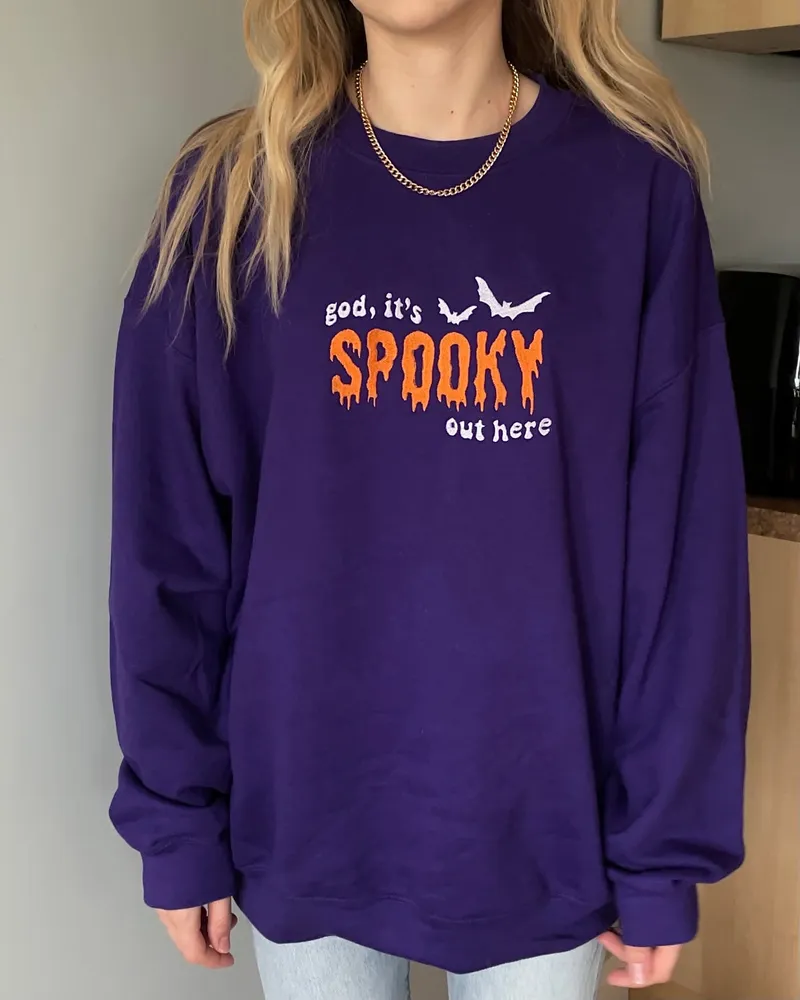 God It’s Spooky Out Here Embroidered Sweatshirt