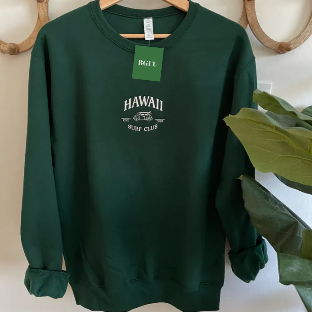 Hawaii Surf Club Embroidered Sweatshirt