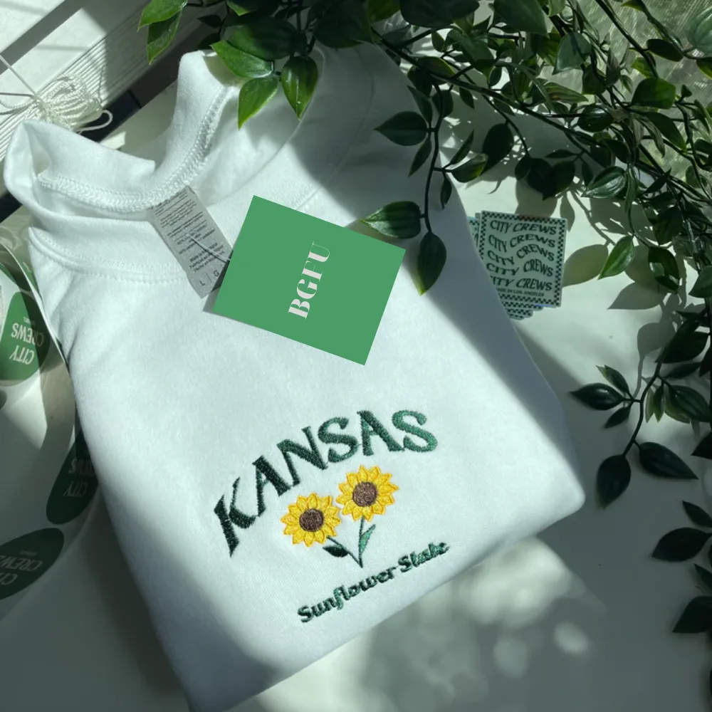 Kansas - Sunflower State Embroidered Sweatshirt