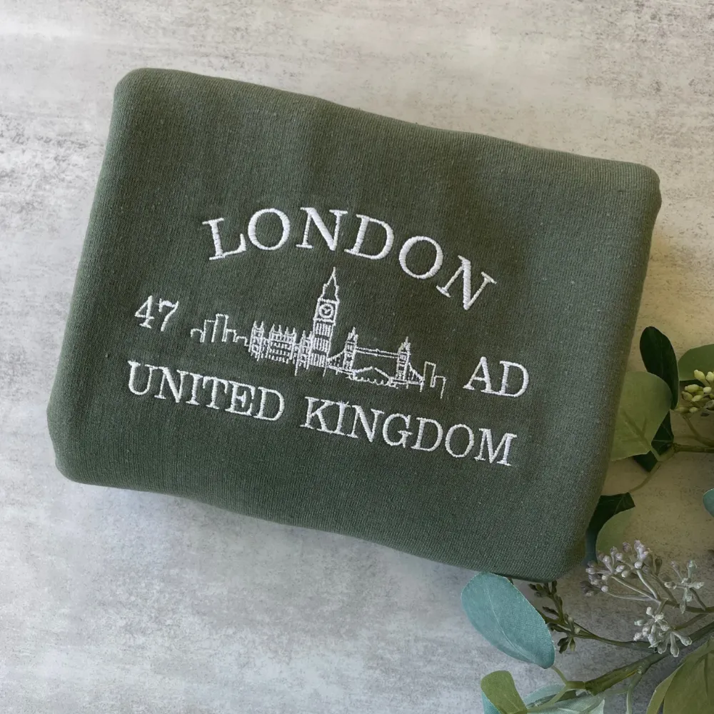 London United Kingdom Embroidered Sweatshirt
