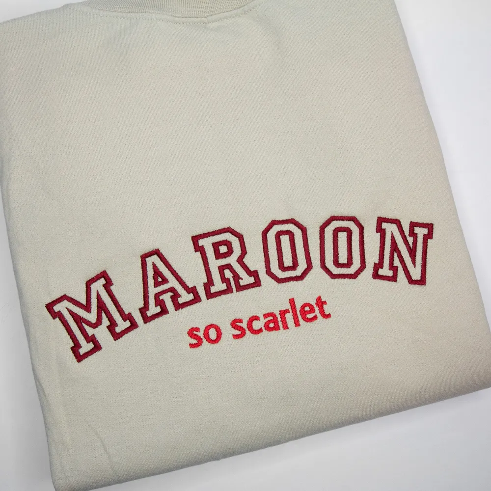 Maroon So Scarlet Crewneck, Midnights by Taylor Swift Embroidered Sweatshirt - TM