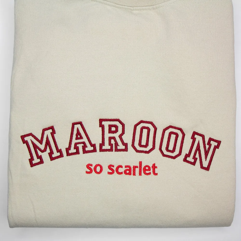 Maroon So Scarlet Crewneck, Midnights by Taylor Swift Embroidered Sweatshirt - TM