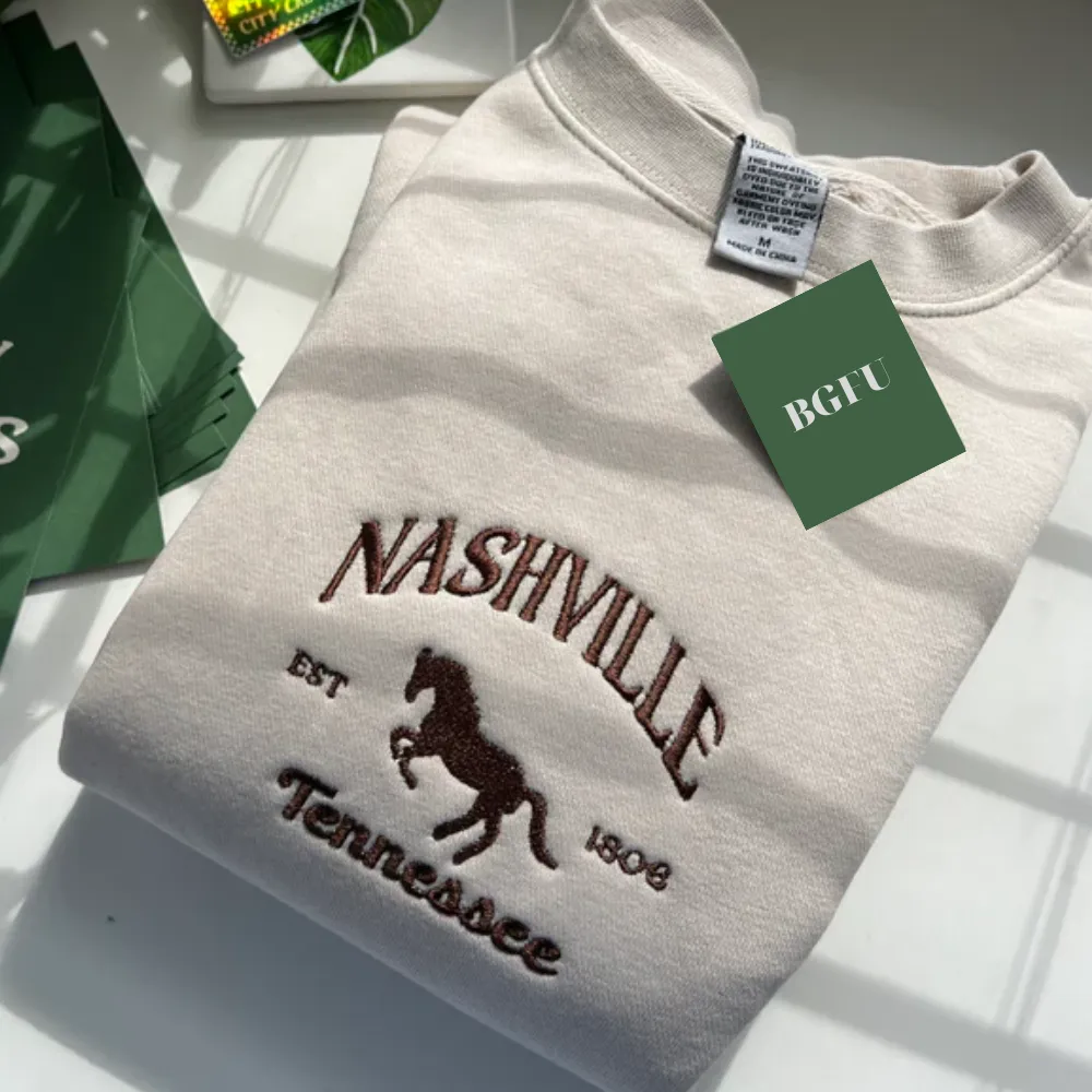 Nashville, Tennessee Embroidered Sweatshirt