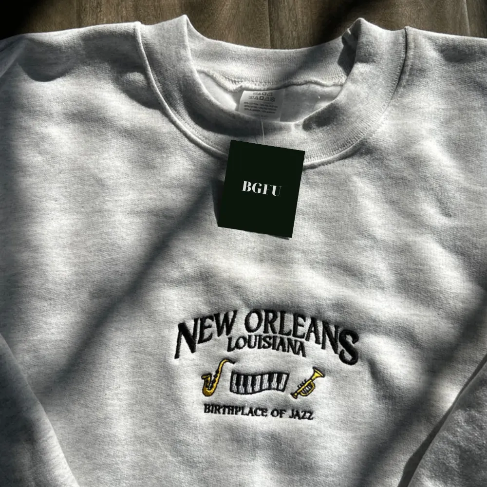 New Orleans, Louisiana JAZZ Embroidered Sweatshirt