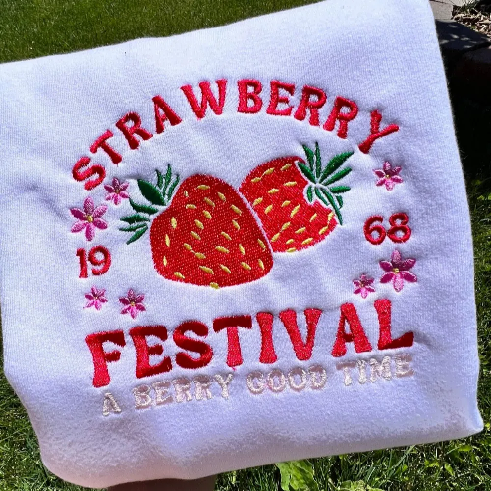 Strawberry festival embroidered sweatshirts